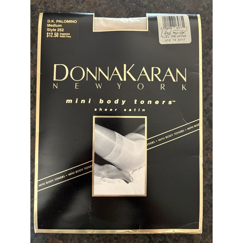 Donna Karan Mini Body Toners Sheer Satin Pantyhose 252 D.K. Palomino Size Medium